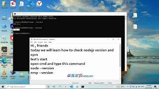 HOW TO CHECK NODE JS VERSION IN CMD TRICK | CHECK NPM VERSION IN CMD | GSS TECHNOLOGY