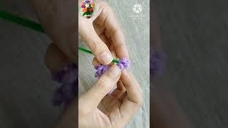 Easy Crochet Lavender flower  Tutorial on YouTube Gonkui Crochet #shorts #crochetflower #crochet