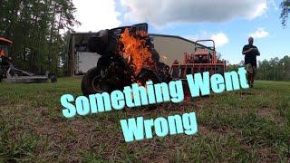 How Not to Change Oil on Riding Lawnmower!!