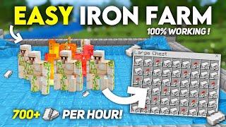 MOST EFFICIENT IRON FARM in 1.21 Minecraft Bedrock!