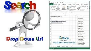 Create a Searchable Drop Down List in Excel