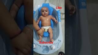 Cute Naumaan bathing  in tub | #shorts #bathing #baby #viral