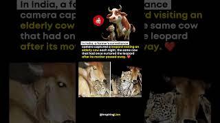 A cow once saved a leopard cub—years later, it returned with love in its eyes ️