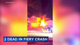 Tesla bursts into flames after crashing into Illinois home, killing 2