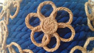 Super Easy Burlap Flower making Idea / Easy Jute Flowers / Golden Fiber Crafts