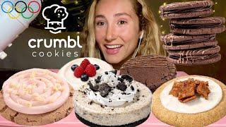 ASMR CRUMBL COOKIES & MILK | cookies n cream cheesecake, fruit pizza, cinnamon crunch, strawberry