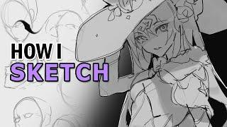 My Full Sketching Process! ️How I draw Poses for my Anime Work [Clip Studio Paint]