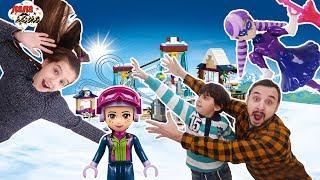 ЯРИК ПРИСОЕДИНИЛСЯ К СТРОЙКЕ! Папа Роб и Лера собирают горнолыжный курорт Lego Friends! Часть 2 13+