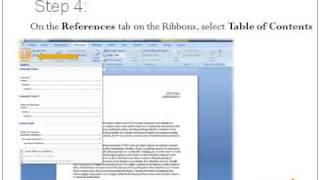 How to Create Table of Contents in MS WORD 2007