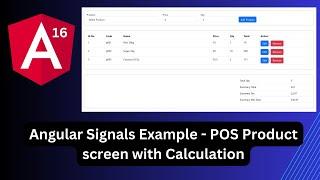 Angular signals real time example - POS  product add screen with calculation | angular signal CRUD