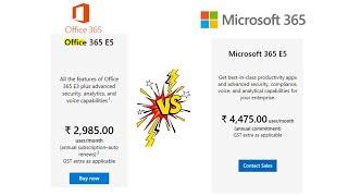 Microsoft 365 E1,E3,E5 Plans Comparison