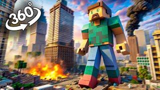 360° Steve in Rage After Minecraft Movie Trailer: The City Under Attack!