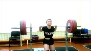 Aleksandra Burykina squat 140 kg in 16 years w.k. 59.6 kg