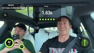 First Tesla Plaid Drag Strip Mode Reaction 0-60mph dragy time