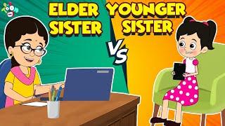 Elder Sister vs. Younger Sister | Animated Stories | English Cartoon | Moral Stories | PunToon Kids