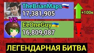 TheBrianMaps vs EeOneGuy - Гонка по подписчикам [2012-2023]