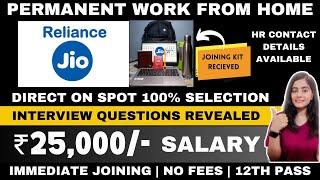 JIO Hiring | Direct selection | Work from home jobs 2024 | online jobs at home | 12th pass jobs