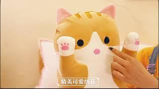 Kawaii Long Cat Kitten Plush Pillow Stuffed Animals Toys Fluffy Dolls Long Cat Plush Pillow & Skins