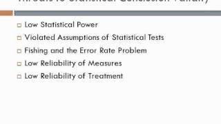 Threats Statistical Conclusion Validity