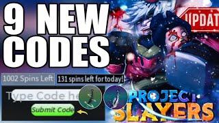 ALL NEWPROJECT SLAYERS CODES - CODES FOR PROJECT SLAYERS -  ROBLOX PROJECT SLAYER CODES