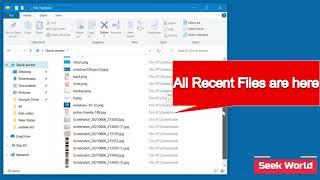 How to view recent files and folders in windows 10