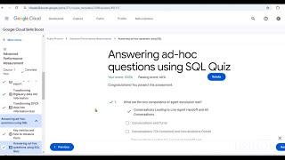 Answering ad-hoc questions using SQL Quiz answer || #quiz #googlecloud