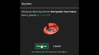 ROBLOX Buying Red Sparkle Time Fedora (1.1 MILLION ROBUX)