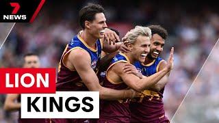 All the highlights: Lions deliver 60-point walloping of the Swans in AFL grand final | 7NEWS