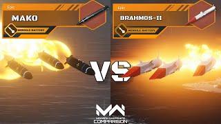 MAKO New Missile VS BrahMos-II ! | Epic Missiles Comparison | Modern Warships