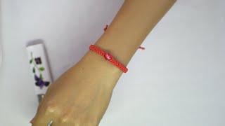 Macrame bracelet tutorial: Easy Lucky Bracelet macrame with bead | Macrame TiTa