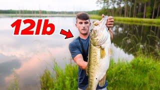 Catching My BIGGEST Bass EVER - 12lber (Bank Fishing)