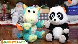 Jade Panda And Odin Dragon From ANIMOODLES Series 2--Mix And Match Magnetic Plushies!