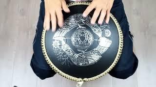 GUDA DRUM Freezbee. Custom scale. Crow design