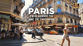 PARIS - Eiffel Tower to Arc de Triomphe walk - 4K