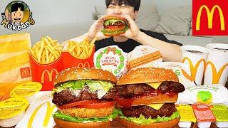 ASMR MUKBANG 맥도날드 양념 치킨먹방! 치즈 햄버거 치즈스틱 후라이드치킨 & 레시피 CRISPY FRIED CHICKEN CHEESE BURGER EATING SOUND!