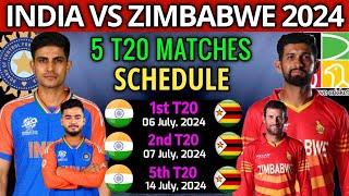 India vs Zimbabwe Series Schedule 2024 | India Next Series | Ind vs Zim T20 Series 2024 Schedule