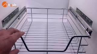 kitchen accessories Kitchen cabinet stainless steel pull out dish drying rack kitchen baskets