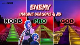 Imagine Dragons - Enemy (Arcane) - Noob vs Pro vs God (Fortnite Music Blocks) With Map Code!