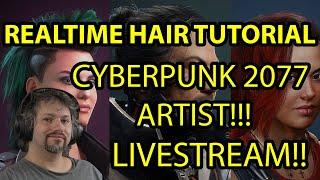 (Tutorial) Cyberpunk 2077 Dev Demonstrates Realtime Hair Creation - PART 4 (Silent Stream)