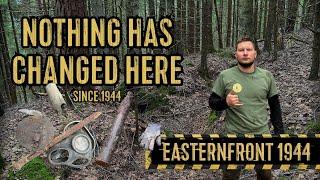 WW2 METALDETECTING. EXPEDITION ON EASTERNFRONT 1944. WORLD WAR 2 POSITIONS.