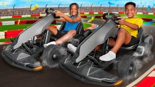 SURPRISING DJ & KYRIE WITH NEW GO KARTS **CRAZY RACE**
