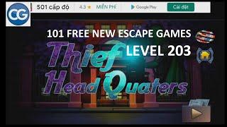 101 Free New Escape Games level 203 - Thief Head Quaters - Complete Game