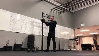 Stacked-hand kettlebell swing