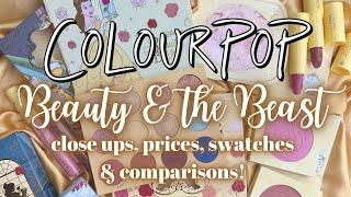 NEW ColourPop + Disney Collection BEAUTY & THE BEAST Close Ups, Swatches + Comparisons