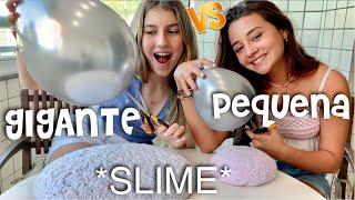 SLIME GIGANTE VS SLIME PEQUENA NOS BALÕES ! FAZENDO SLIMES COM BALÕES ! MAKING SLIMES WITH BALLOONS!