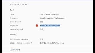 Solution for Google Search Console error Failed: Hostload exceeded