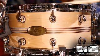 Pearl Music City Custom Solid Shell Maple Snare Drum 6.5x14 - Natural w/Inlay