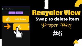 Swipe to Delete Items RecyclerView (ItemTouchHelper)