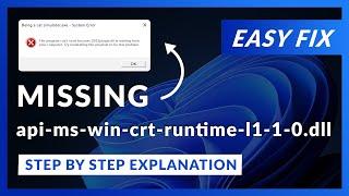 api-ms-win-crt-runtime-l1-1-0.dll Error Windows 11 | 2 Ways To FIX | 2021