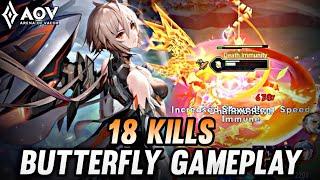 AOV : BUTTERFLY GAMEPLAY | 18 KILLS - ARENA OF VALOR LIÊNQUÂNMOBILE ROV